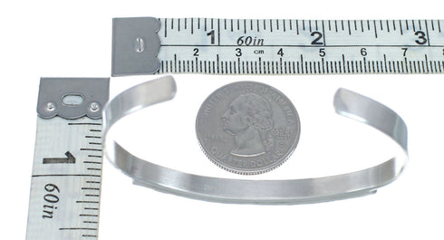 Zuni Turquoise Authentic Sterling Silver Jewelry Cuff Bracelet AX127695