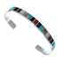 Zuni Multicolor Authentic Sterling Silver Jewelry Cuff Bracelet AX127696