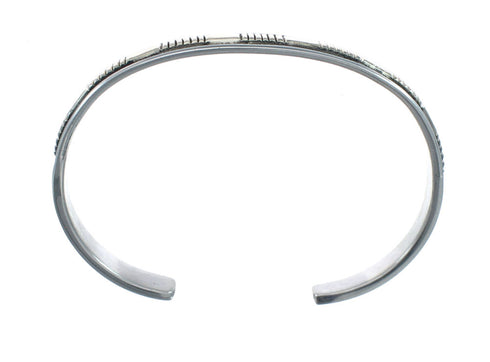 Navajo Authentic Sterling Silver 14 Karat Gold Cuff Bracelet AX127687