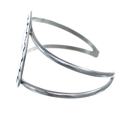 Multicolor Inlay Genuine Sterling Silver Navajo Bird Cuff Bracelet AX127692