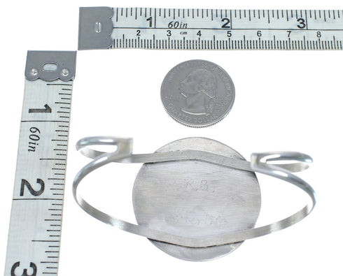 Multicolor Inlay Genuine Sterling Silver Navajo Bird Cuff Bracelet AX127692