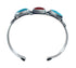 Navajo Turquoise And Coral Genuine Sterling Silver Cuff Bracelet AX127679