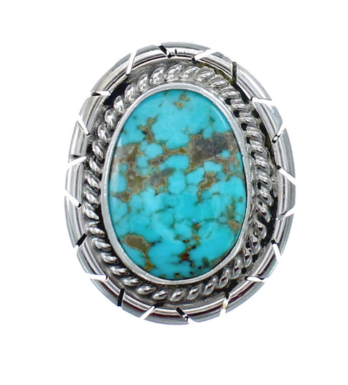 Native American Turquoise Sterling Silver Navajo Ring Size 5-3/4 AX127905