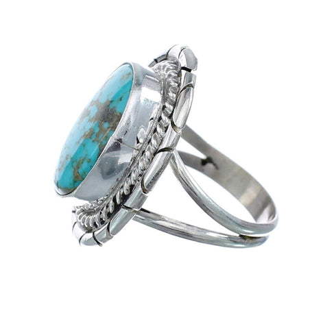 Native American Turquoise Sterling Silver Navajo Ring Size 5-3/4 AX127905