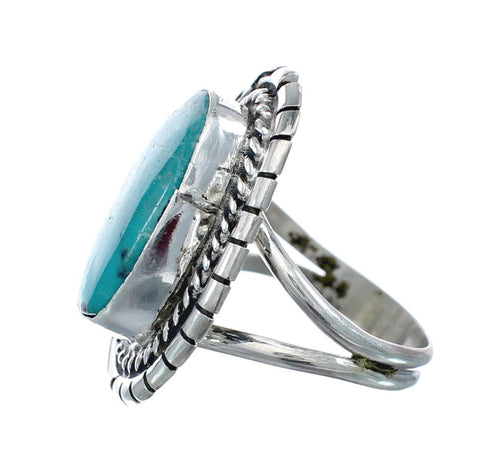 Native American Turquoise Sterling Silver Navajo Ring Size 5-3/4 AX127908