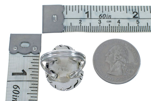 Native American Turquoise Sterling Silver Navajo Ring Size 5-3/4 AX127908