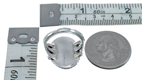 Snowflake Obsidian Sterling Silver Native American Ring Size 7-1/4 AX127714