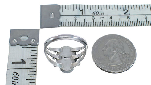 Sterling Silver And Onyx Navajo Ring Size 8-1/2 AX127852