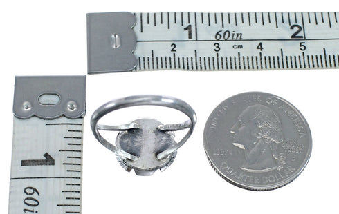 Onyx Sterling Silver Native American Ring Size 9 AX127875