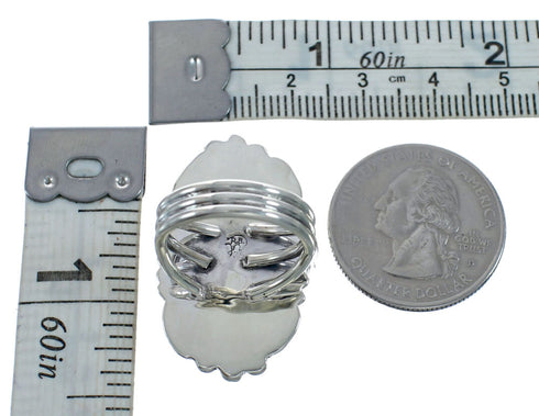 Native American Sterling Silver Turquoise Ring Size 5-1/2 AX127824