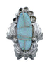 Genuine Sterling Silver Navajo Opal Inlay Leaf Ring Size 9-1/2 AX127709
