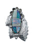 Genuine Sterling Silver Navajo Multicolor Opal Inlay Leaf Ring Size 9 AX127710