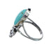Flower Scalloped Leaf Turquoise Genuine Sterling Silver Navajo Ring Size 6-1/4 AX127697