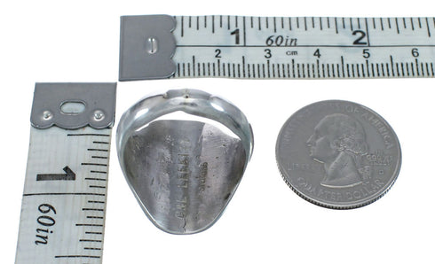 Turquoise Zuni Genuine Sterling Silver Ring Size 11-1/2 AX127805