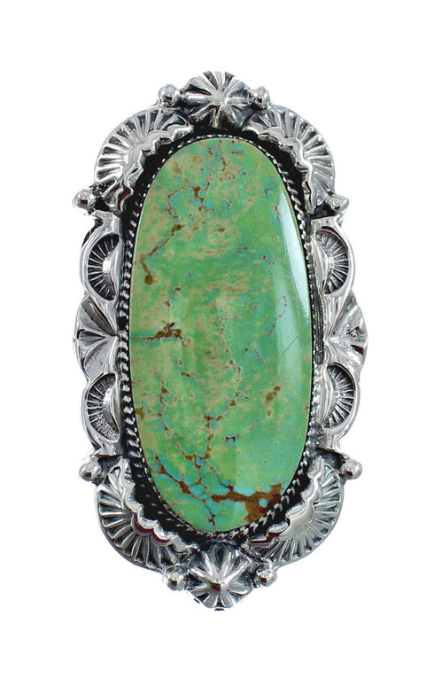 Native American Sterling Silver Turquoise Hand Crafted Ring Size 8 AX127845