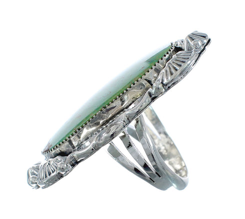Native American Sterling Silver Turquoise Hand Crafted Ring Size 8 AX127845