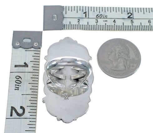 Native American Sterling Silver Turquoise Hand Crafted Ring Size 8 AX127845