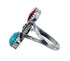 Authentic Sterling Silver Navajo Turquoise Coral Leaf Design Ring Size 7-1/4 AX127782