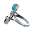 Authentic Sterling Silver Navajo Turquoise Coral Leaf Design Ring Size 7-1/2 AX127783