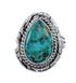 Native American Turquoise Sterling Silver Navajo Ring Size 8-3/4 AX127876