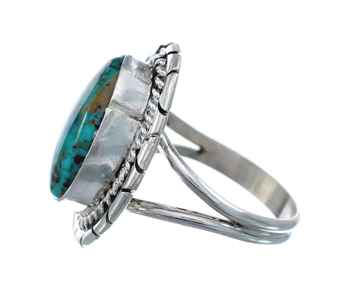 Native American Turquoise Sterling Silver Navajo Ring Size 8-3/4 AX127876