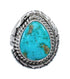 Native American Turquoise Sterling Silver Navajo Ring Size 7-1/2 AX127882