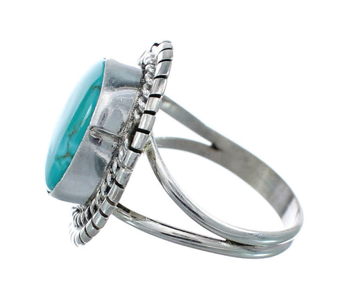 Native American Turquoise Sterling Silver Navajo Ring Size 9 AX127884