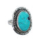 Native American Turquoise Sterling Silver Navajo Ring Size 7 AX127887