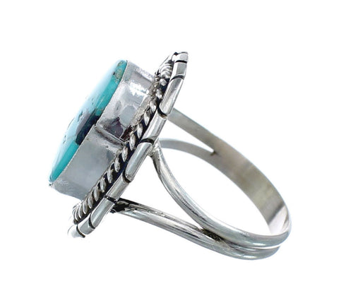 Native American Turquoise Sterling Silver Navajo Ring Size 7 AX127887