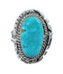 Native American Turquoise Sterling Silver Navajo Ring Size 8-3/4 AX127893