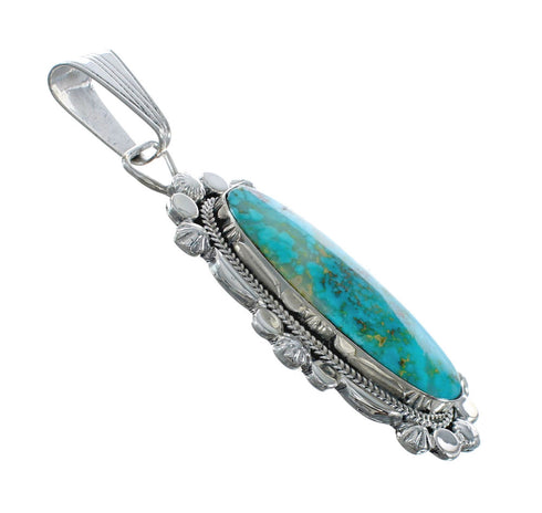 Native American Navajo Turquoise Genuine Sterling Silver Pendant AX127963