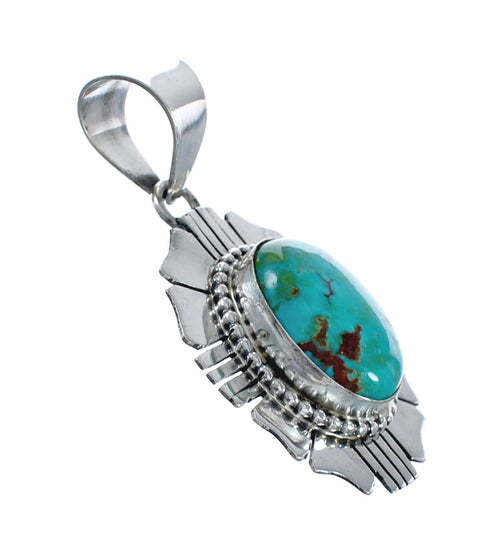Native American Turquoise Genuine Sterling Silver Pendant AX127931