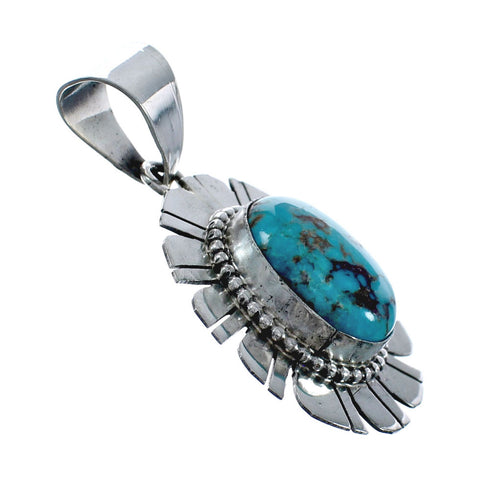 Native American Turquoise Genuine Sterling Silver Pendant AX127932