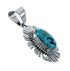 Native American Turquoise Genuine Sterling Silver Pendant AX127932