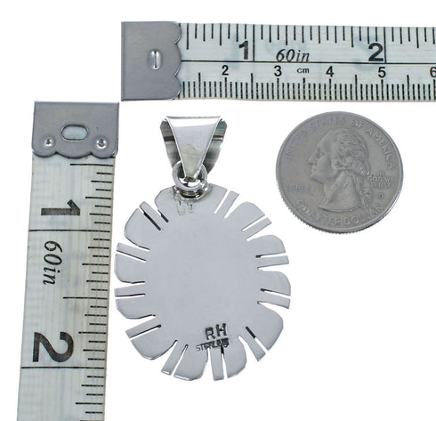 Native American Turquoise Genuine Sterling Silver Pendant AX127932