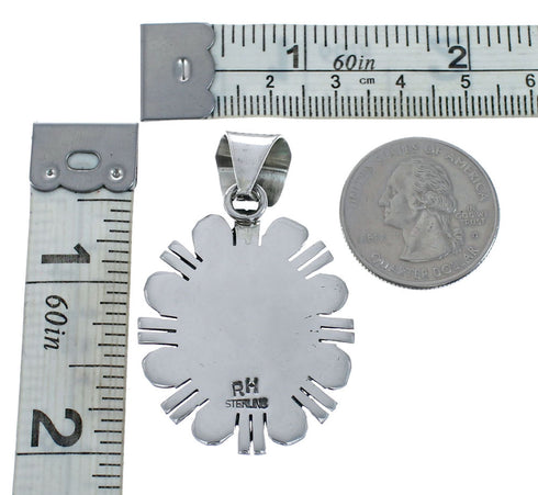 Native American Turquoise Genuine Sterling Silver Pendant AX127933