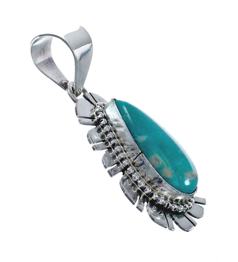 Native American Turquoise Genuine Sterling Silver Pendant AX127934
