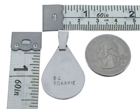 Authentic Sterling Silver Multicolor Zuni Parrot Native American Pendant AX127952