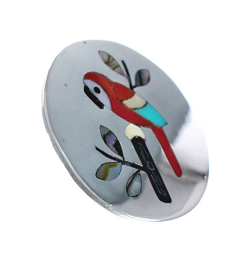 Authentic Sterling Silver Zuni Parrot Native American Pin Pendant AX127958