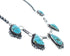 Turquoise Navajo Sterling Silver Link Necklace Earrings Jewelry Set AX127975