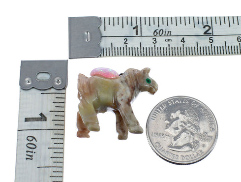 Brown Agate Hand Crafted Fetish Horse Navajo Opal Figurine AX127989