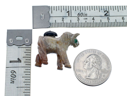 Brown Agate Hand Crafted Fetish Horse Navajo Onyx Figurine AX127990