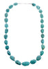 Turquoise Native American Bead And Silver Necklace AX128024