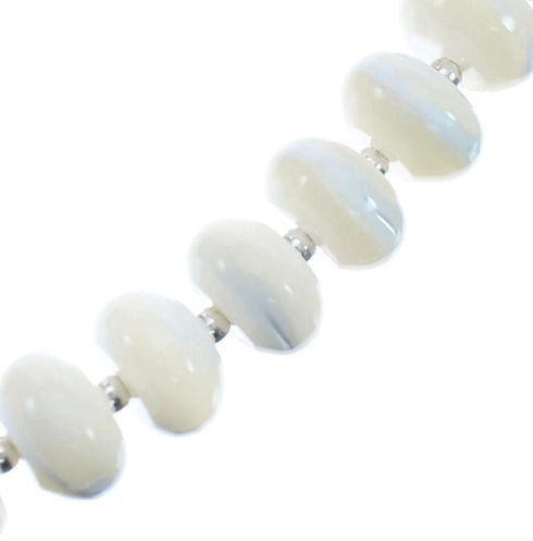 Mother of Pearl Sterling Silver Native American Bead Necklace AX128029