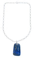 Native American Sterling Silver Lapis Link Chain Necklace Pendant Set AX128043