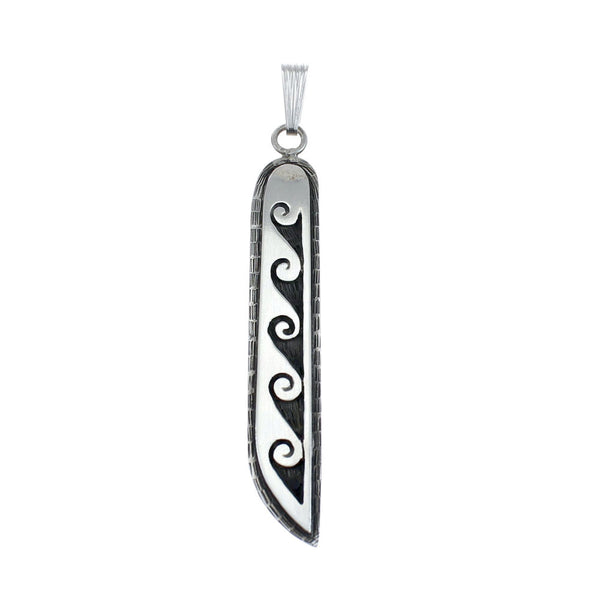 Sterling Silver Native American Water Wave Pendant AX128031