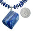 Native American Sterling Silver Lapis Bead Necklace with Pendant AX128052