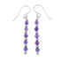 Native American Amethyst Sterling Silver Bead Hook Dangle Earrings AX128074