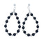 Sterling Silver Onyx Bead Post Dangle Earrings AX128082