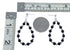 Sterling Silver Onyx Bead Post Dangle Earrings AX128082
